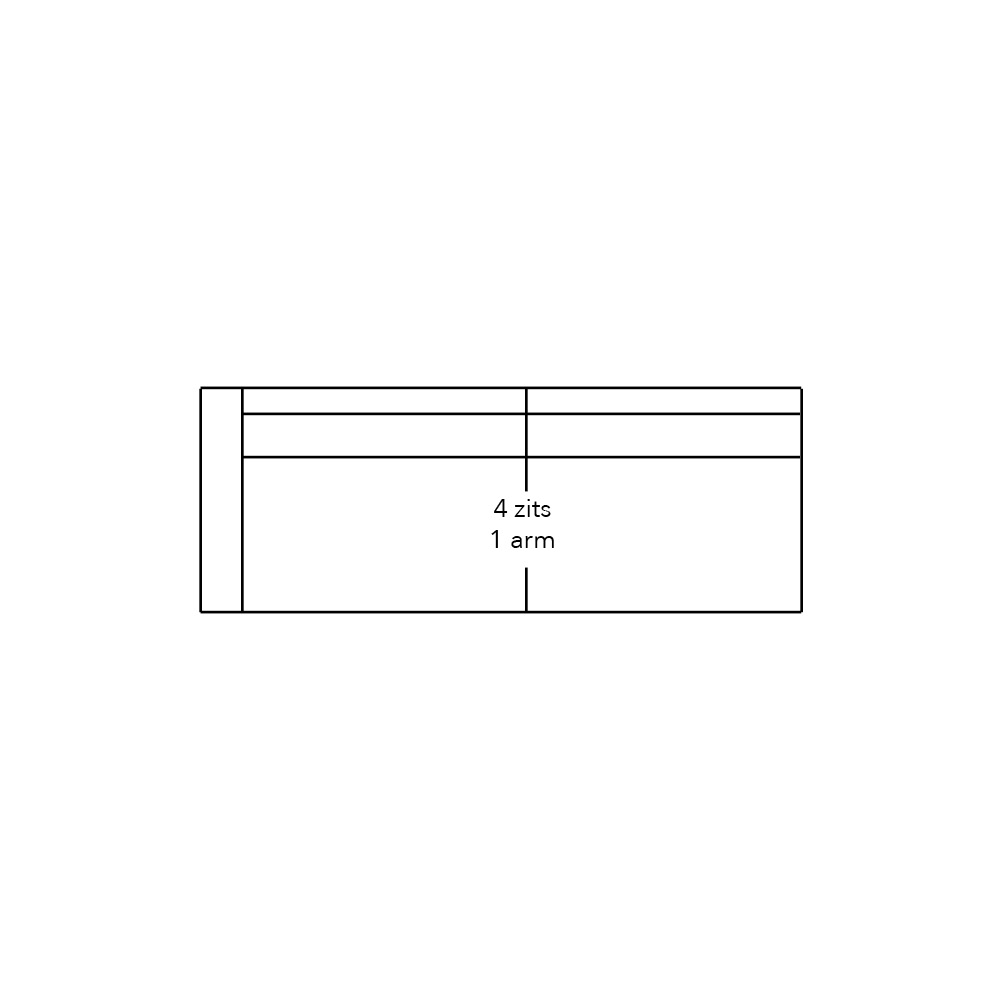 605022 - 4 zits met 1 arm voorstaand Rechts - stofgroep 1