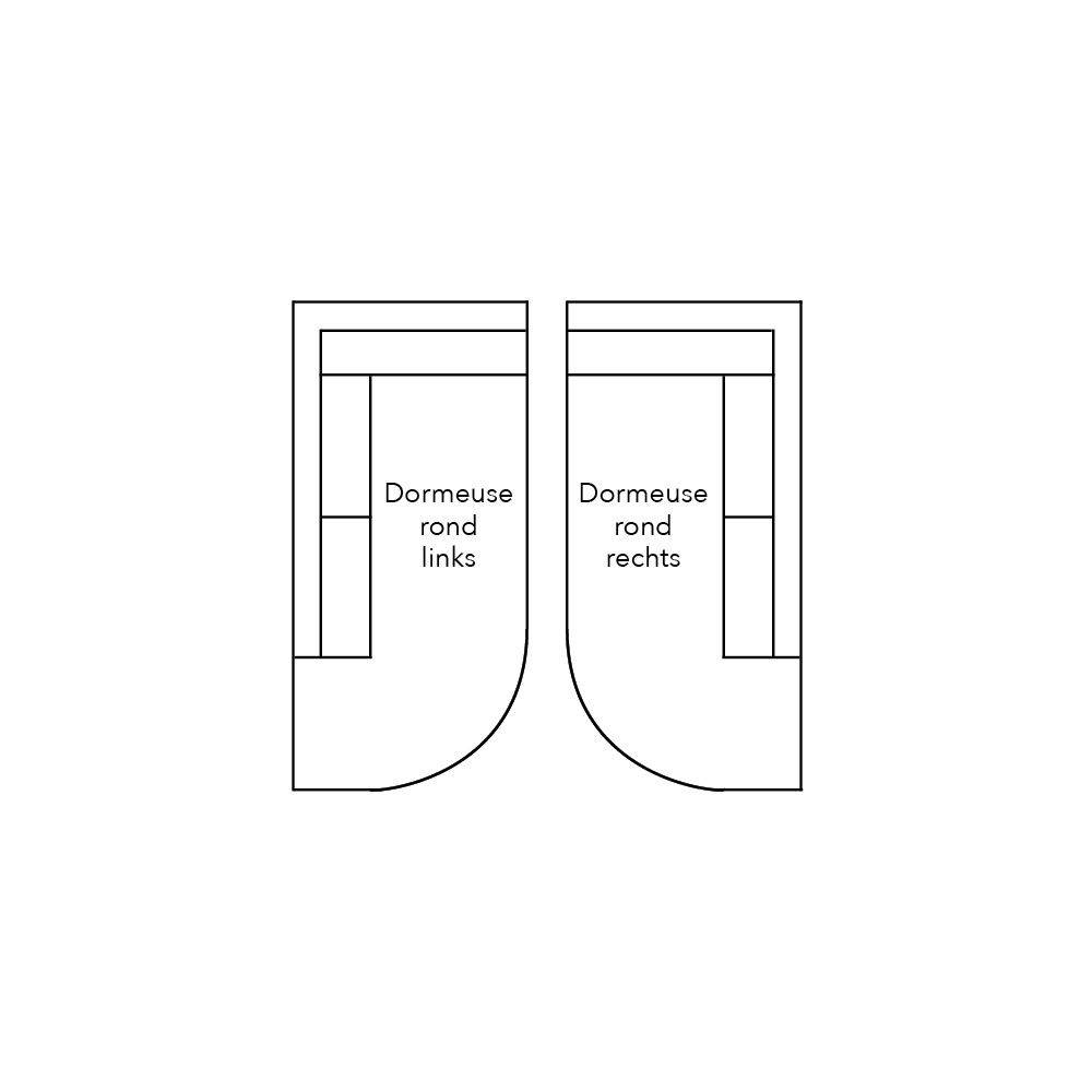 609529 - Dormeuse rond met 1 arm vooraanstaand Rechts - stofgroep 1