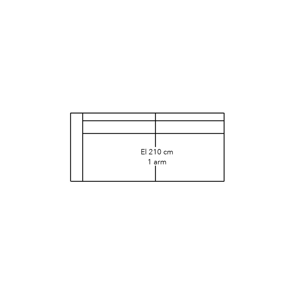 606509 - Element 210 met 1 arm vooraanstaand rechts - stofgroep 1